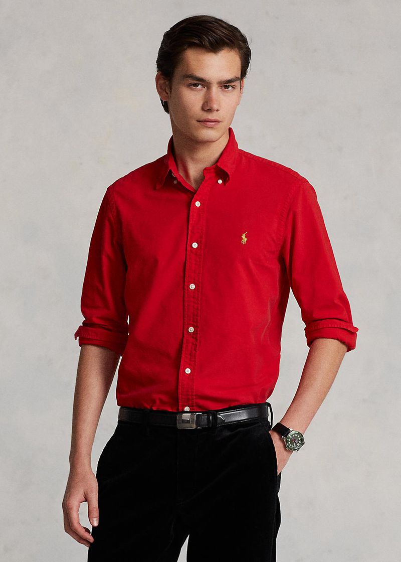 Camisas Polo Ralph Lauren Hombre Lunar New Year Classic Fit Oxford Chile Rojas LGDTX-5702